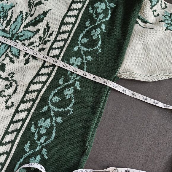 Emerald Isle Womans Tunic Sweater Made In Ireland Size Med Green Floral - Picture 8 of 8